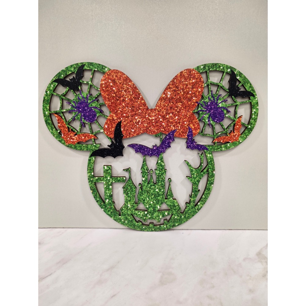 Craftcore DIY Spooky Halloween Mickey Ears Glitter Wood Wall Decor Disneycore